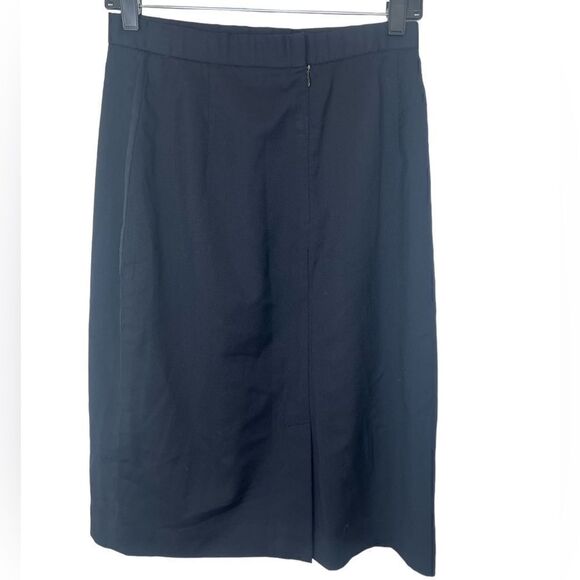 Burberry Navy Blue Vintage Burberry’s 100% Wool Academia Pencil Skirt Size 8 - Picture 2 of 12